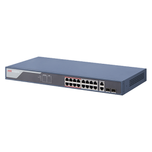 Switch 16 porturi PoE 100Mbps, 2 port uplink Gigabit, SMART Management - HIKVISION DS-3E1318P-EI