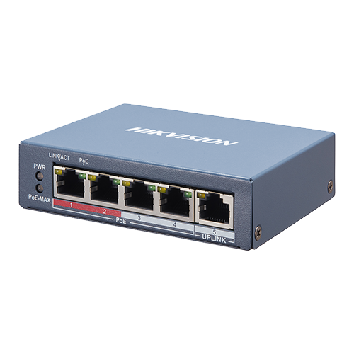 Switch 4 porturi PoE, 1 port uplink RJ45, SMART Management - HIKVISION DS-3E1105P-EI - Image 2
