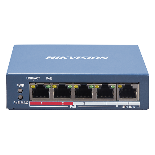 Switch 4 porturi PoE, 1 port uplink RJ45, SMART Management - HIKVISION DS-3E1105P-EI - Image 3