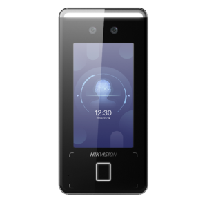 Terminal standalone IP de control acces si pontaj cu recunoastere faciala, amprenta, Card si cod QR - HIKVISION DS-K1T341AMF-S