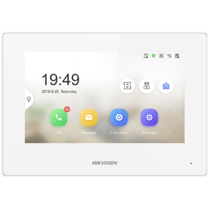 Monitor videointerfon TCP/IP, TFT LCD 7 inch touch screen, PoE - HIKVISION DS-KH6320-LE1-W
